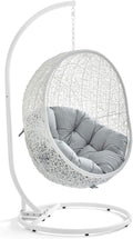 LexMod EEI-2273-WHI-GRY Hide Outdoor Patio Swing Chair, White Gray
