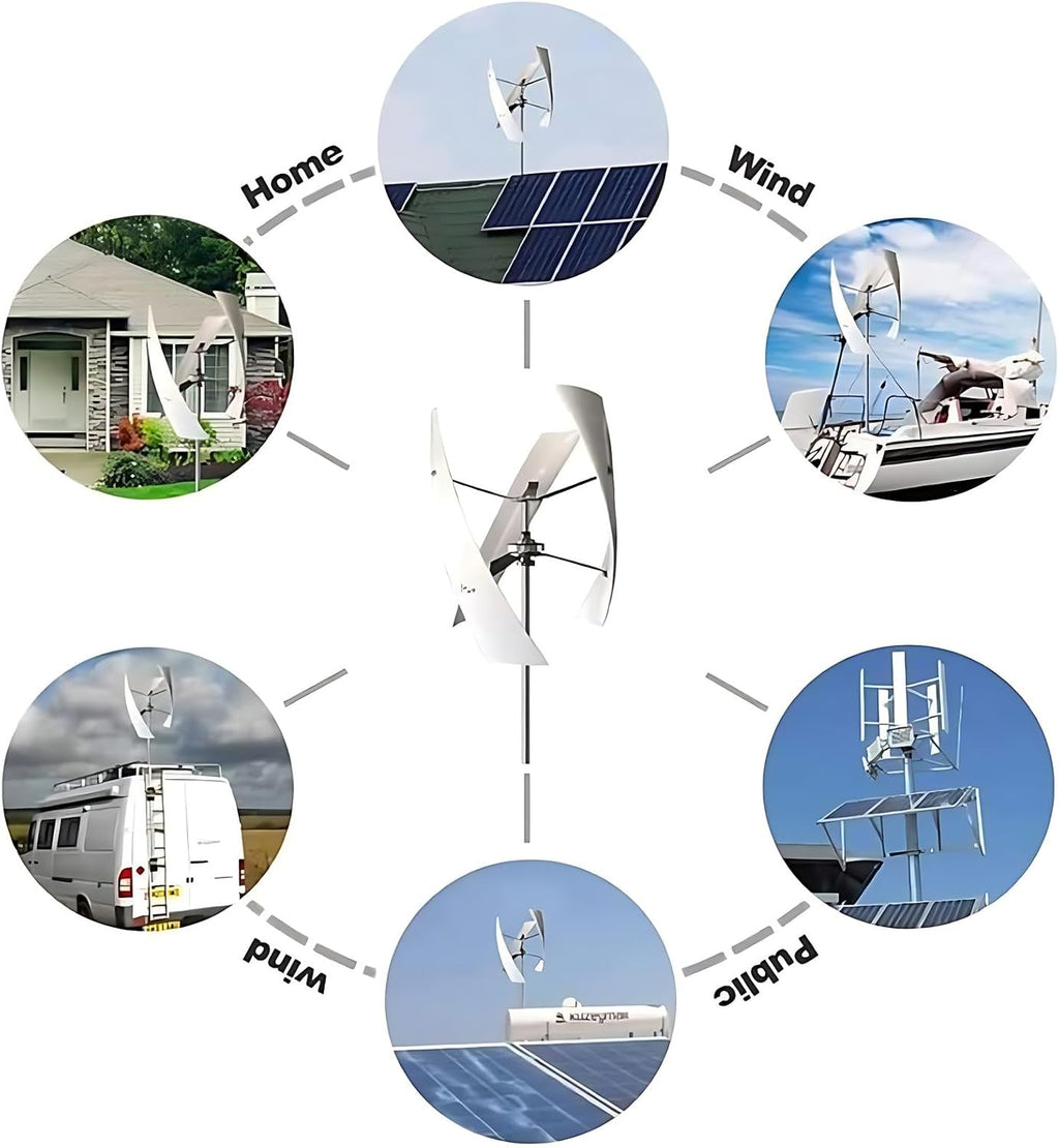 Vertical Wind Turbine Generator for Home 1500W 12V 24V 48V with MPPT Low Noise, energy efficient wind power for Farm Garden for Marine,RV,Home,Windmill Generator color-220V