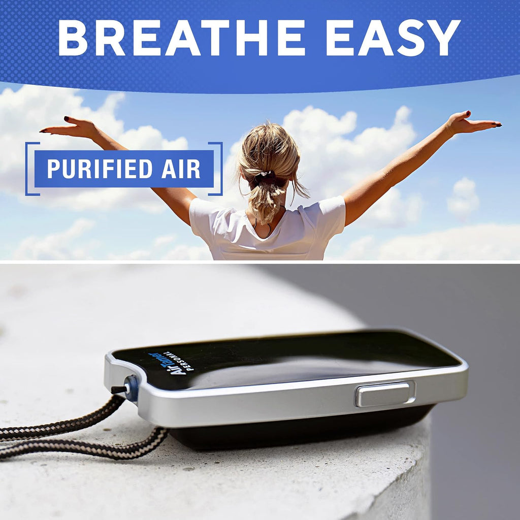 Personal Air Purifier Wearable Necklace - Portable Ionizer for Travel, Office & Pollution Protection – Silent, Filterless, USB Rechargeable Air Cleaner