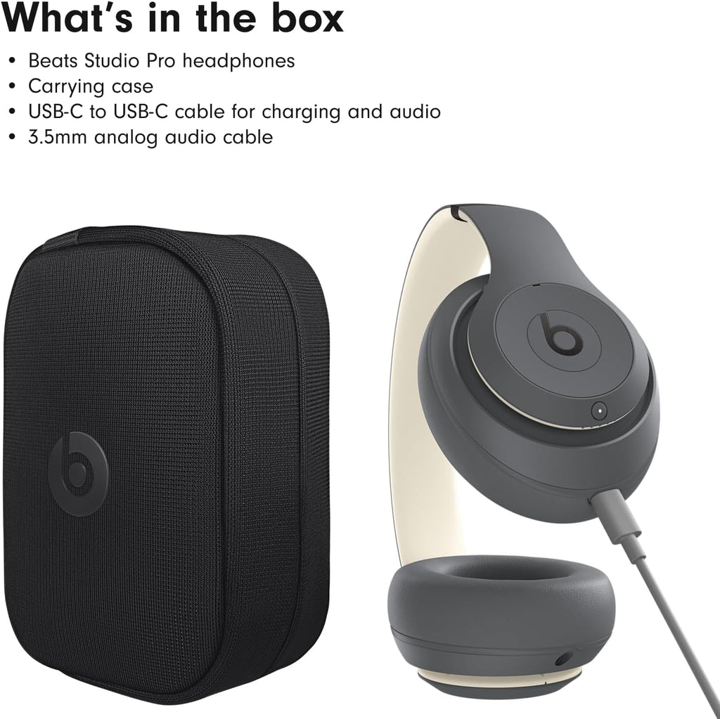 Beats Studio Pro Premium Wireless Over-Ear Headphones- Up to 40-Hour Battery Life, Active Noise Cancelling, Great for Travel & Commuting, Apple & Android Compatible - Exclusive Sand Gray