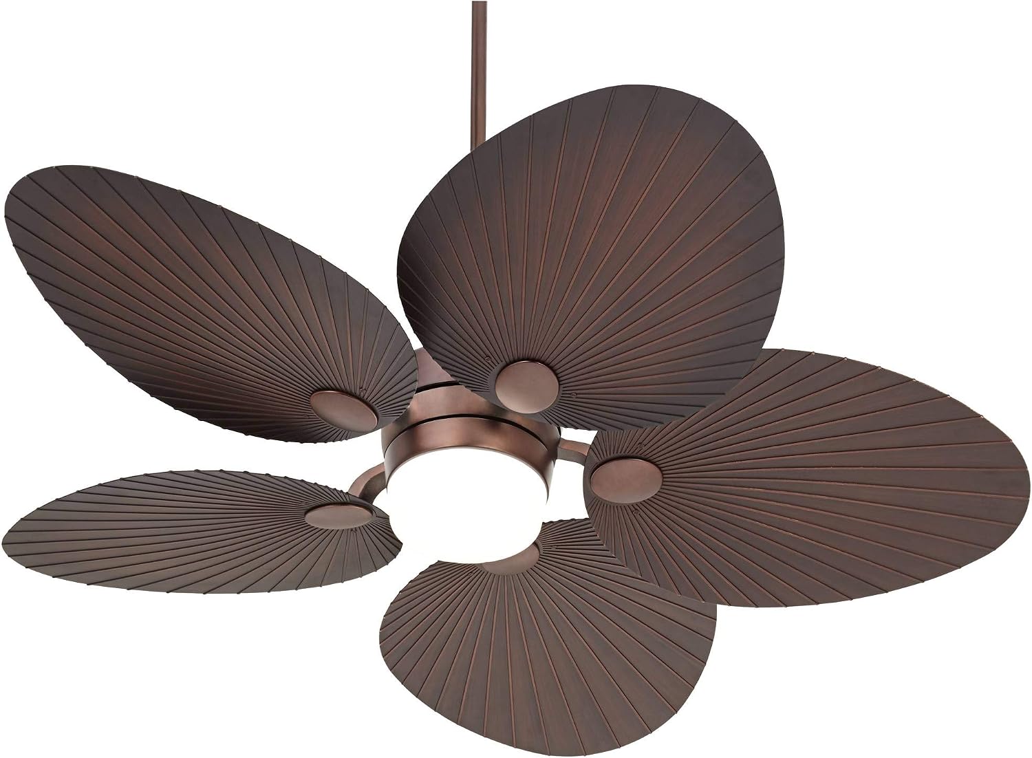 Casa Vieja 52' Breeze Tropical Coastal Indoor Outdoor Ceiling Fan with Light LED Remote Control Oil Brushed Bronze Palm Leaf Damp Rated for Patio Exterior House Porch Gazebo Garage with 6' Downrod