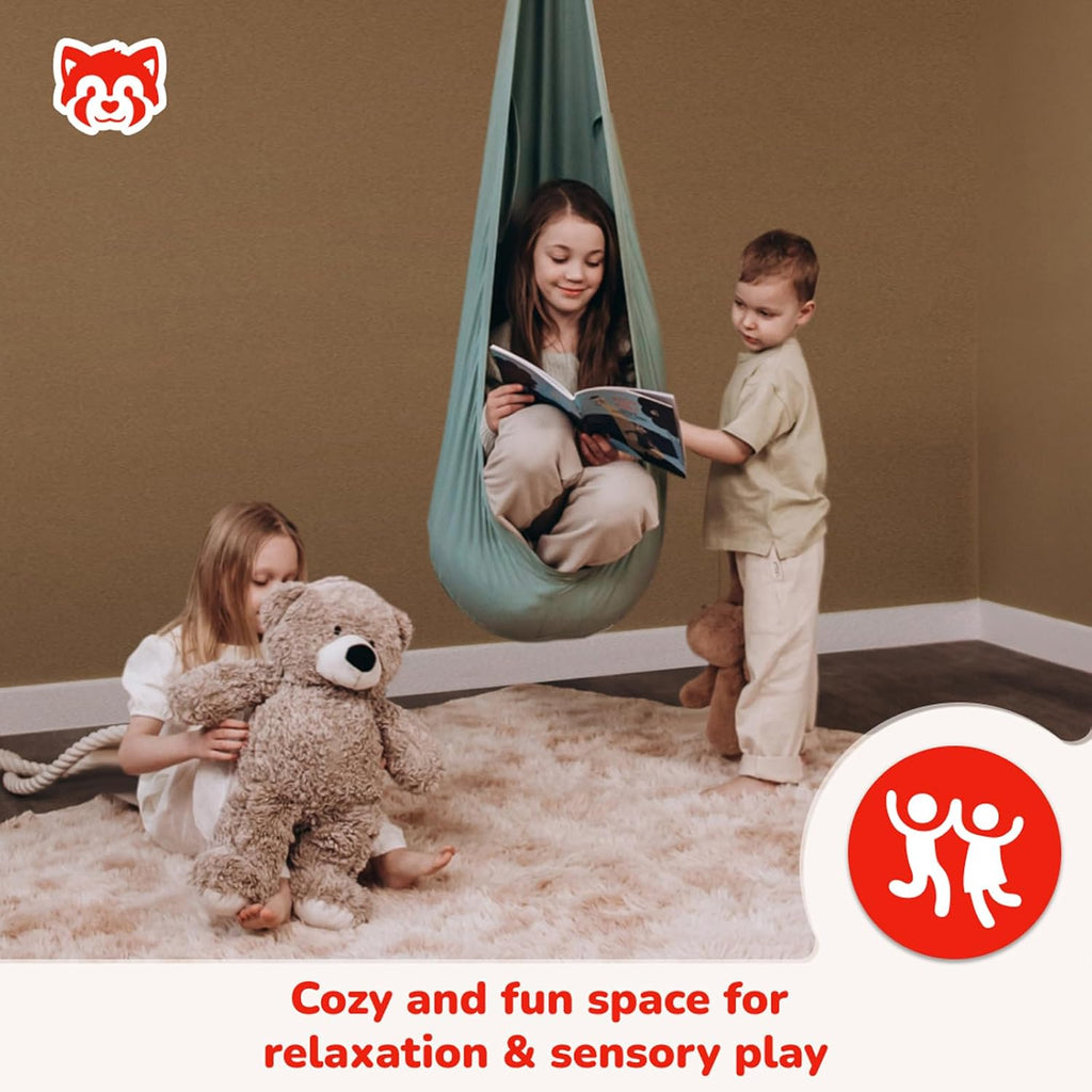 Cocoon Swing for Kids, Indoor Swing, Sensory Swing, Hanging Cocoon for Toddlers, Montessori-Inspired Hammock Chair by Woodandhearts, Made in Ukraine