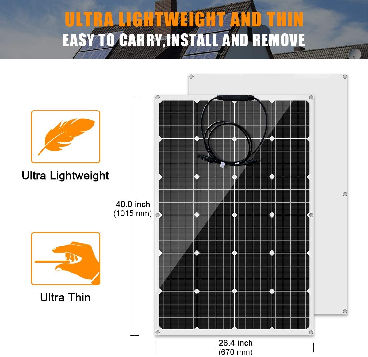 1120 Watts 24 Volt Solar Wind Hybrid System Kit: 400W 6-Blade Wind Turbine Generator with Charge Controller,6pcs 120W Flexible Monocrystalline Solar Panel,Complete System Accessories