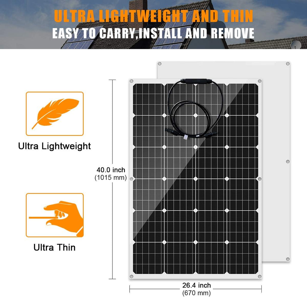 1120 Watts 12Volt Solar Wind Hybrid System Kit: 400W 6-Blade Wind Turbine Generator with Charge Controller,6pcs 120W Flexible Monocrystalline Solar Panel.for Home Boat RV Camping