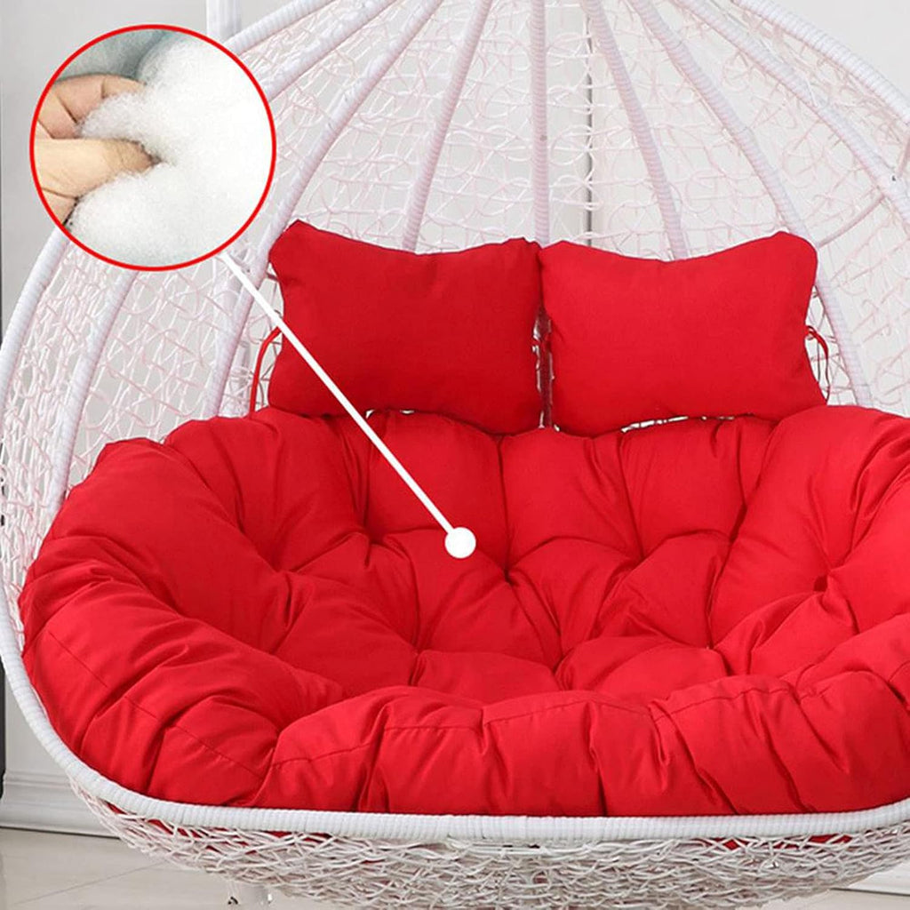 Double Swing Chair Cushion,Hammock Chair Cushions,Without Stand Thickening 2 Persons Seater Hanging Egg Swing Seat Cushion Washable for Garden-Brown 140x110cm(55x43inch)