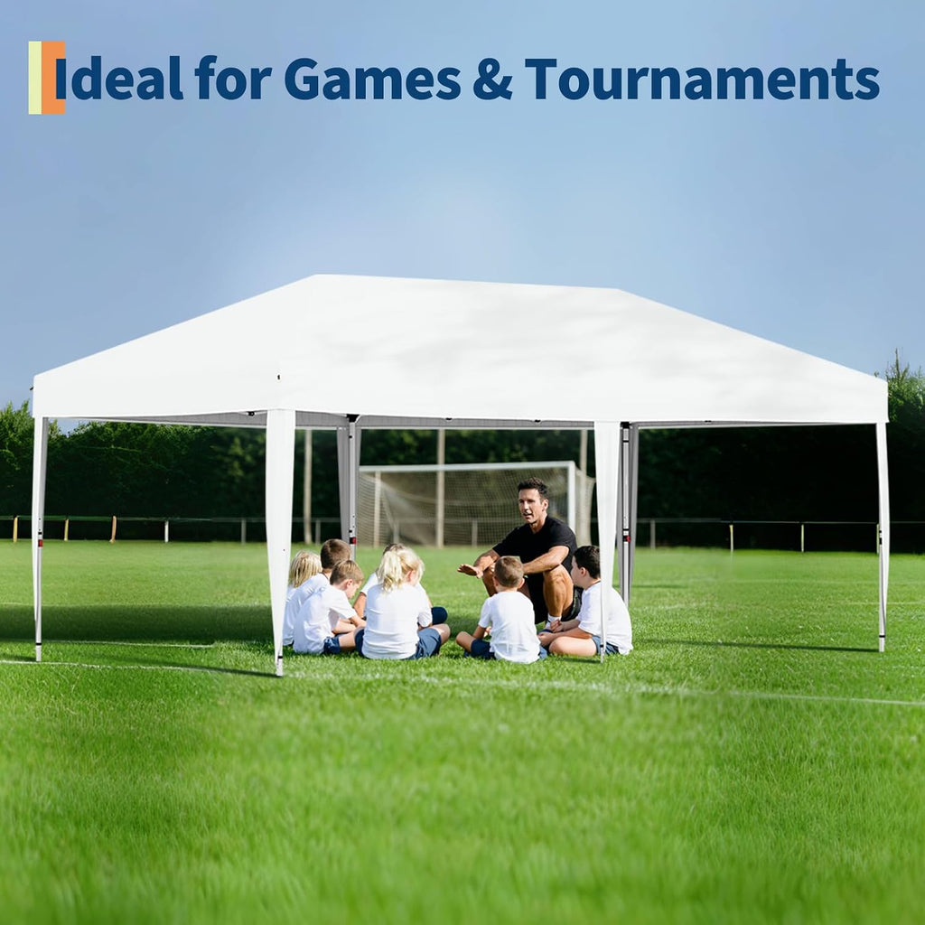 Garvee 20x10 Pop Up Canopy Tent, Heavy Duty Commercial Instant Shelter with One-Person Setup, UPF 50+ Waterproof, 100 Sq Ft Shade for Outdoor Events, Camping, Farmers Market
