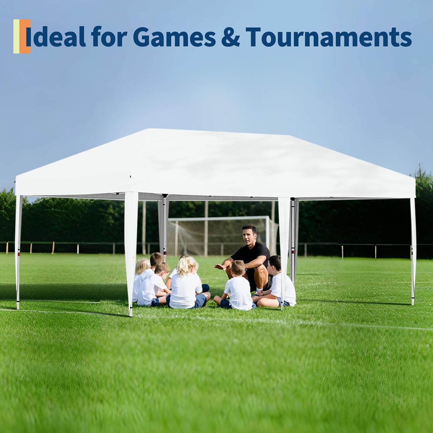 Garvee 20x10 Pop Up Canopy Tent, Heavy Duty Commercial Instant Shelter with One-Person Setup, UPF 50+ Waterproof, 100 Sq Ft Shade for Outdoor Events, Camping, Farmers Market