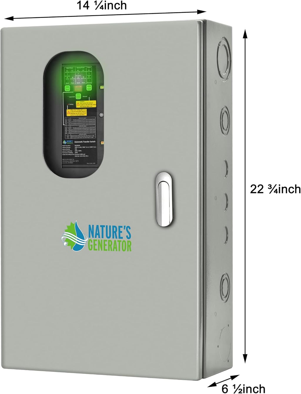 Natures Generator 3840Wh Solar Generator+ 30A Automatic Transfer Switch, Lithium Batteries, 6000W Power Station for Home Backup, RVs, Emergencies, Power Outages, and Outdoor Camping