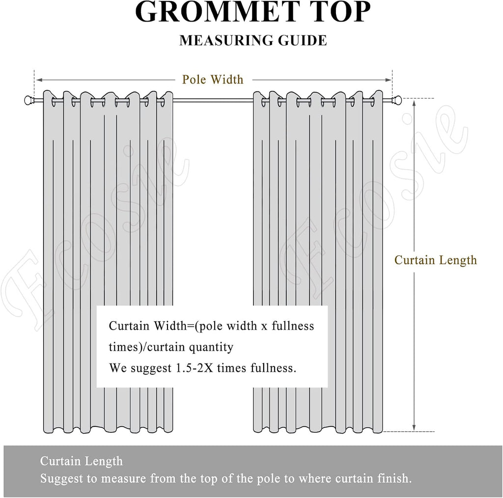 Fcosie 100% Light Blocking Chenille Drapes 96 inches Length, Nickel Grommet Top Curtains for Patio Door Apartment Window Gazebo Outdoor, Total Blackout Draperies, Beige 84' W by 96' L (2 Panels)