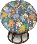 Ergonomic Wicker Papasan Chair Cushion, Round Papasan Swivel Chair Cushion, Rocking Chair Cushion for Outdoor Indoor(Flowers,51 * 51 in)