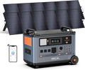 OSCAL PowerMax 6000 Portable Power Station with 2x500W Solar Panel, 3600Wh 120/240V Solar Generator, Max 6000W AC Outlets (9000W Peak), LiFePO4 Battery Power Station for Home, Camping, RV, Emergency
