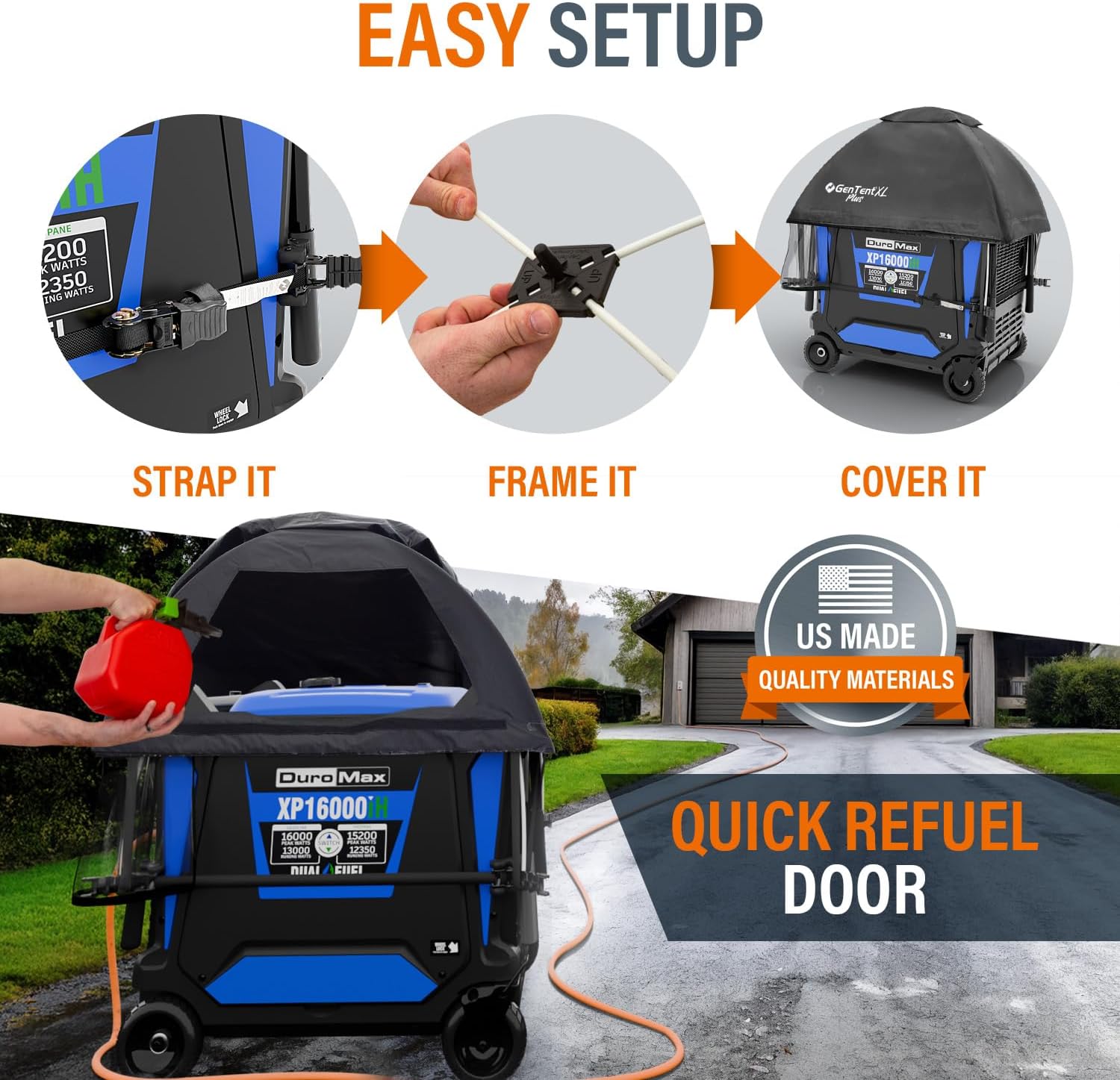 GenTent XL Inverter Running Cover – Generator Tent for Larger Encased Inverters (Black, XL - Plus)