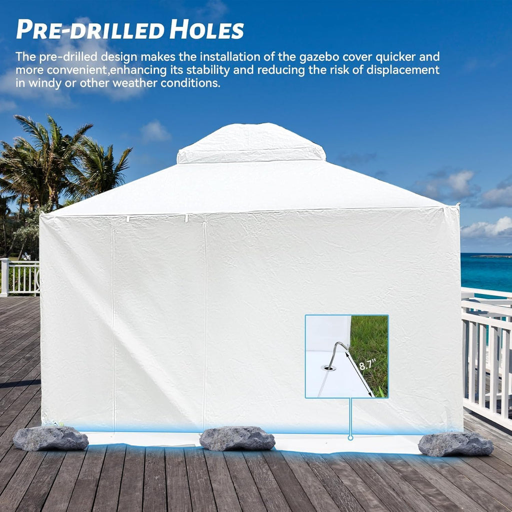 Gazebo Cover,Outdoor Patio Gazebo,converts Pavilion Into Storage Space,Outdoor Universal Winter Pavilion Cover with Side Walls and Mesh Windows (12x12 FT)