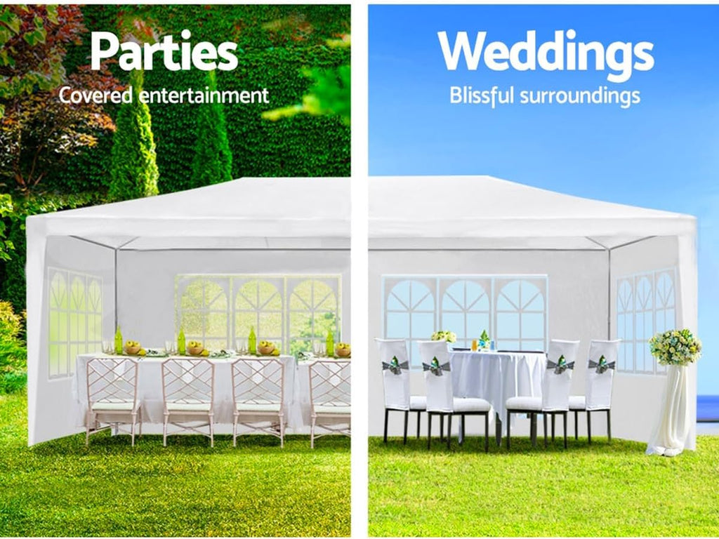10X20' Outdoor Party Tent with Waterproof for Wedding, Party Tent with Removable Sidewalls, Pop Up Gazebo with Event (White)