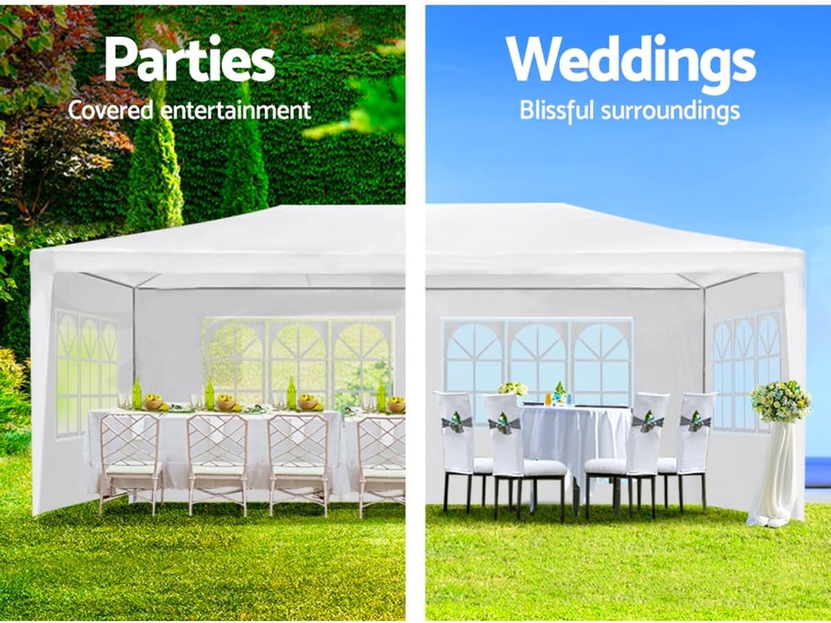 10X20' Outdoor Party Tent with Waterproof for Wedding, Party Tent with Removable Sidewalls, Pop Up Gazebo with Event (White)