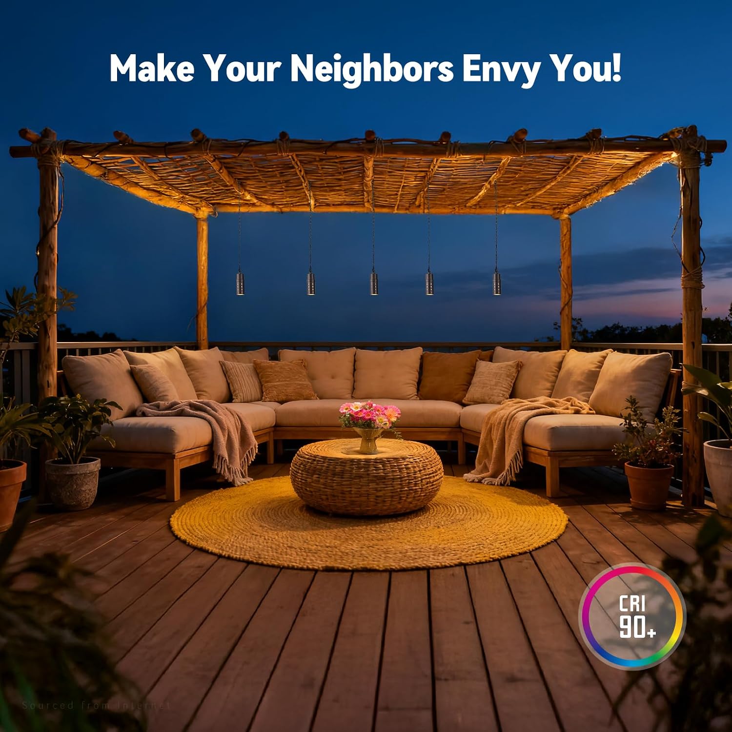 LEONLITE 8-Pack 5CCT Low Voltage Hanging Lights Outdoor, LED Landscape Pendant Lights, ETL Listed, 12V Hanging Tree Light for Gazebo, Pergola, Garden, Aluminum, IP65, Oil Rubbed Bronze