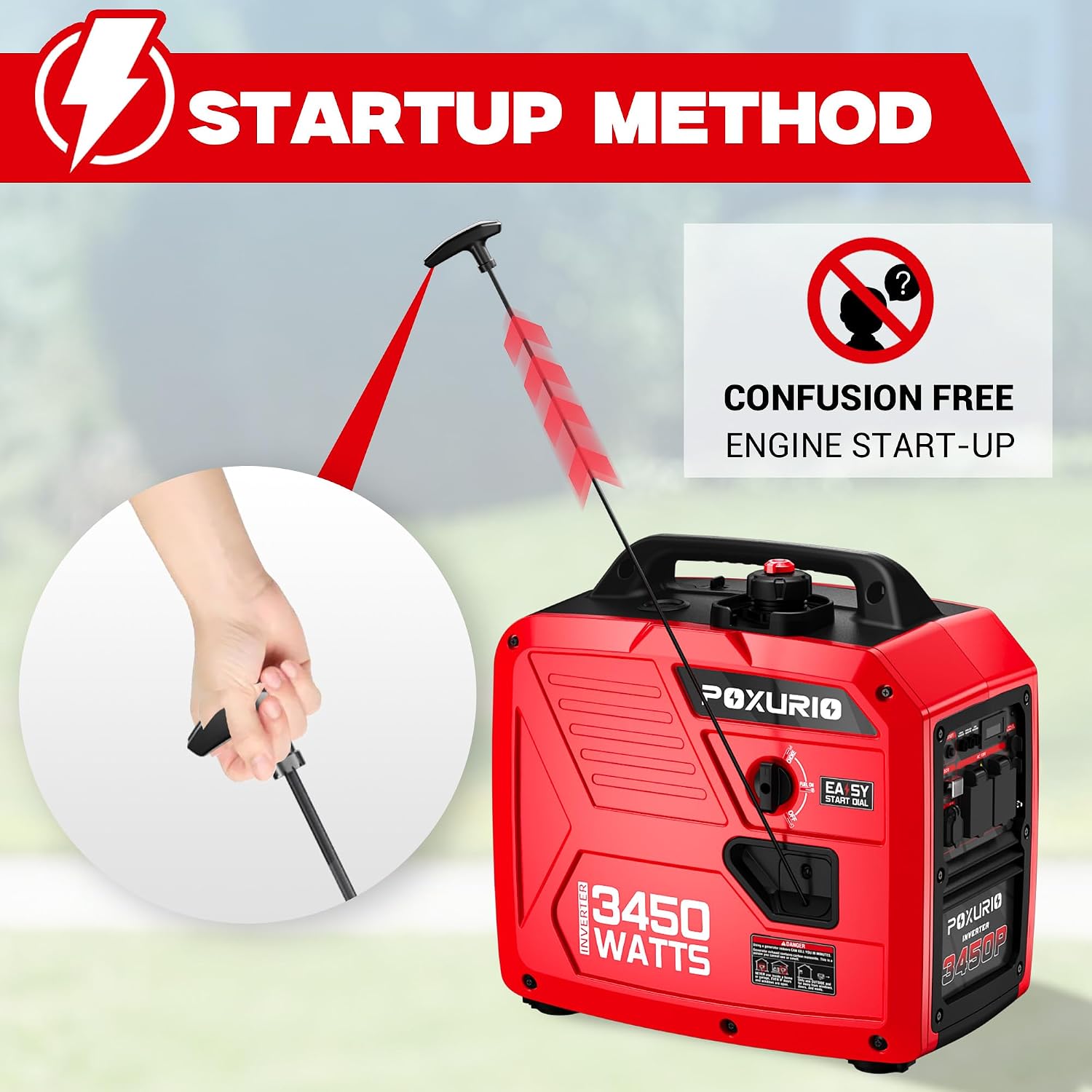 3450-Watt Portable Inverter Generator for Camping & RV, 1.6 Gallon Gas Tank for 8.3 Hours Use, 120V Gas Powered Generator Ultra-Quiet Operation, EPA Compliant
