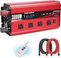 Cantonape 3000W Power Inverter 12V to 110V/120V DC to AC with LCD Display, Remote Controller 4 x AC Outlets and 4 x 3.1A USB Car Adapter for Car Truck Boat RV Solar System