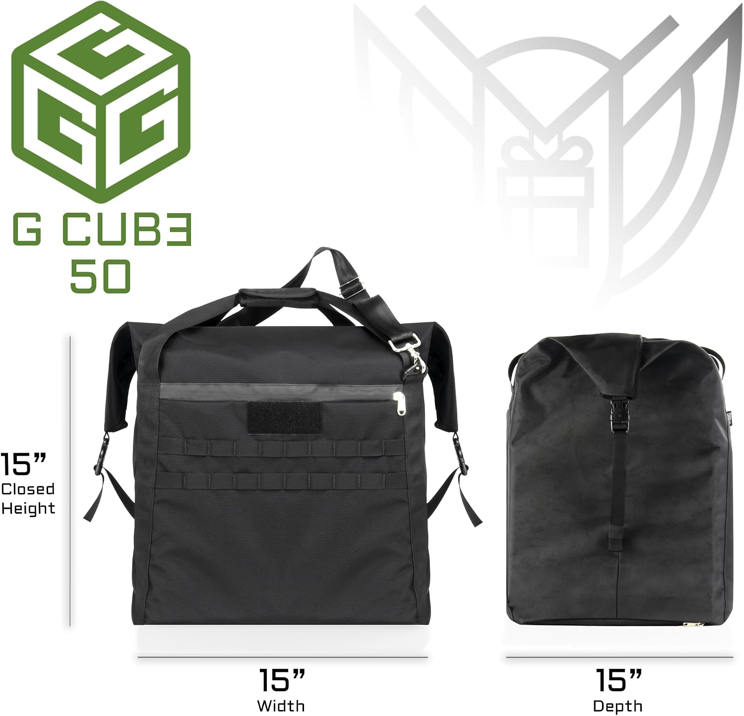 Xtreme Sight Line ~ G CUBƎ 50 Faraday Bag for Small to Medium Generators and Electronics ~ Protects Against EMP/CME/EMF/RF ~ Diamond Form Farday Interior ~ 1680D Ballistic Nylon Exterior ~ Black