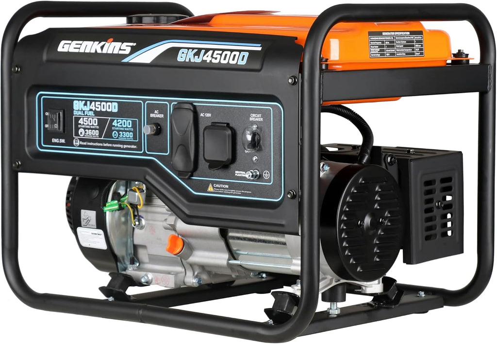 Genkins 4500 Watt Dual Fuel Generator Propane & Gas