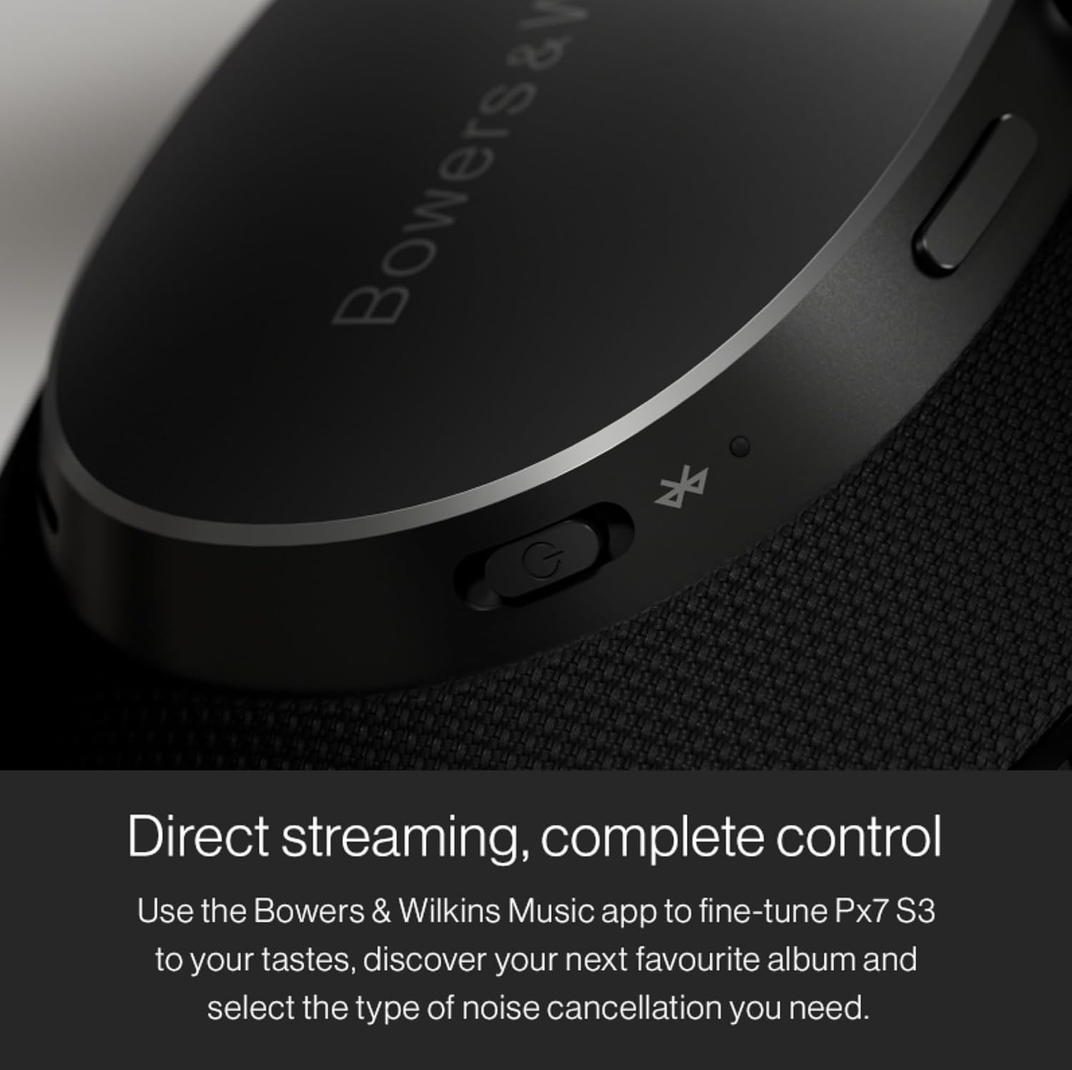 Bowers & Wilkins Px7 S3 Wireless Headphones Over Ear Noise Cancelling, Active Noise Cancelling & Transparency Mode, Hi-Res Sound, Bluetooth, 30-Hr Playtime, Quick Charge, Canvas White
