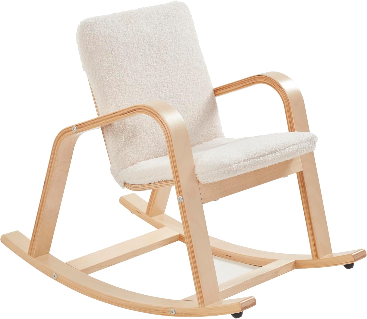 ECR4Kids Bentwood Reading Rocking Chair with Armrests and Cushion, Montessori Furniture, Natural