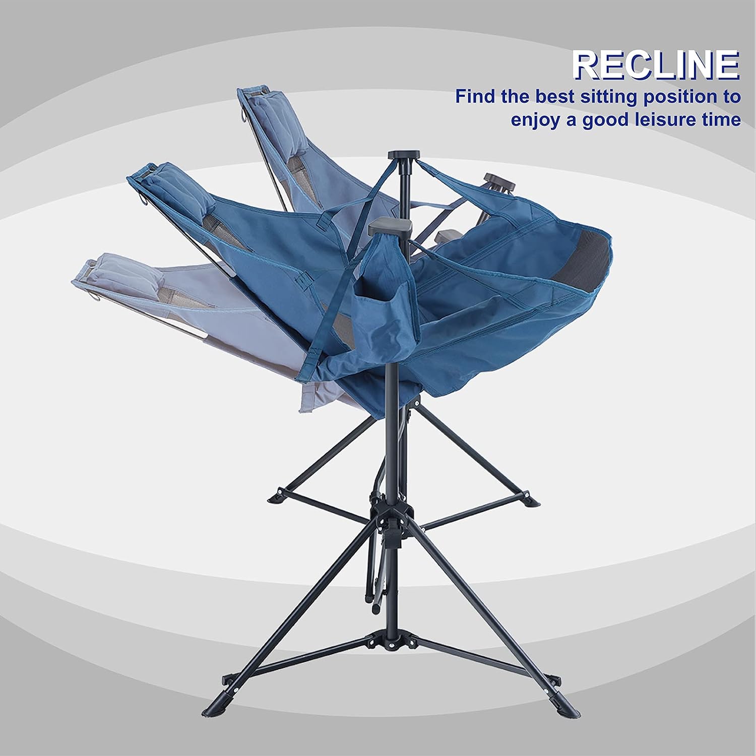 LET'S CAMP Hammock Chair Portable Camping Chair, 2 Pack Oversized Folding Rocking Chair with Headrest and Cup Holder for Travel, Picnic, Patio, Fishing, Supports 300lbs