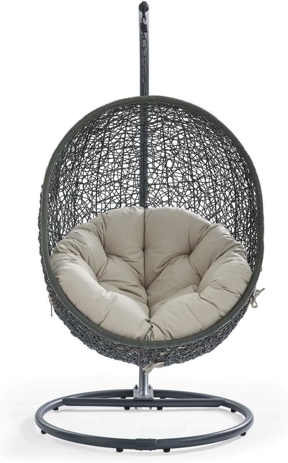 Modway Hide Outdoor Patio Swing Chair, Gray Beige