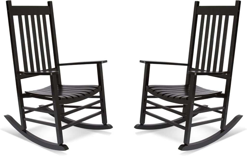 Shine Company Vermont Porch Rockers – Black (Set of 2)