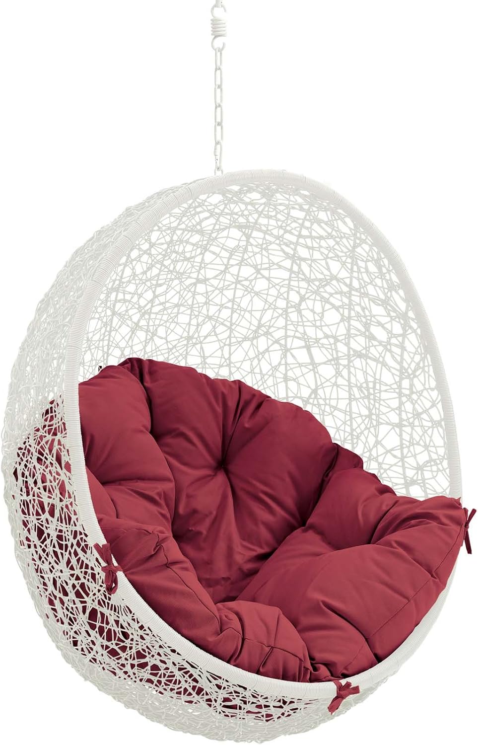 Modway Hide Outdoor Patio Swing Chair Without Stand, White Red