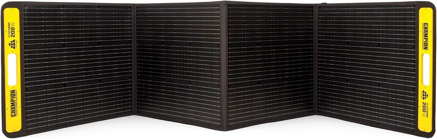 Champion Power Equipment 201247 200-Watt Portable Foldable Solar Panels with Extension Cable and Kickstand
