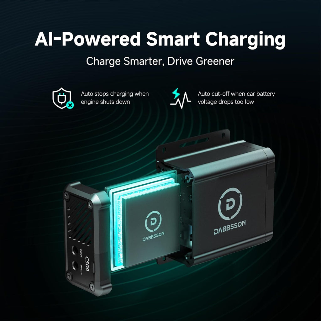 DABBSSON 2000L Solar Generator with Charger S, 2048Wh Semi-Solid LiFePO4, 560W Alternator Charger, 2200W AC x6, P-Boost 3300W, Compact&Lightweight, 1.3X Runtime, Portable Power Station for Camping/RV