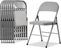 Karl home 8 Pack Grey Folding Chairs with Padded Seats for Outdoor & Indoor, Portable Stackable Commercial Seat with Steel Frame for Events Office Wedding Party, 330lbs Capacity