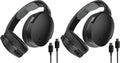 Skullcandy Hesh ANC Wireless Over-Ear Bluetooth Headphones-Extra USB-C Charging Cable,Active NoiseCanceling,22 Hrs Battery,Foldable Lightweight Design, Microphone iPhone Android-True Black(Pack of 2)