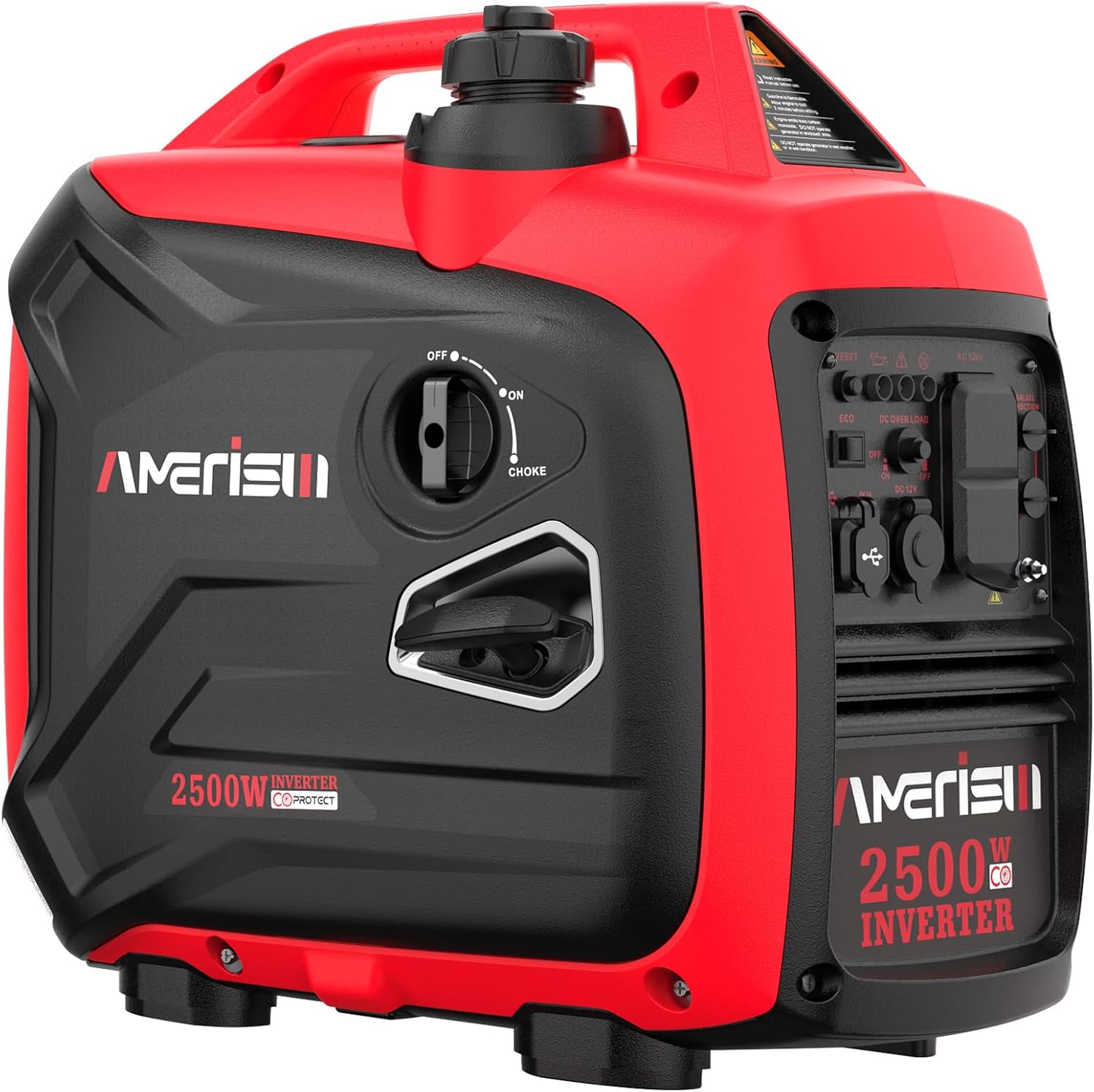 AMERISUN 2500 Watt Portable Inverter Generator with CO Sensor and Quiet Technology for Camping, Tailgating (AM5020C)