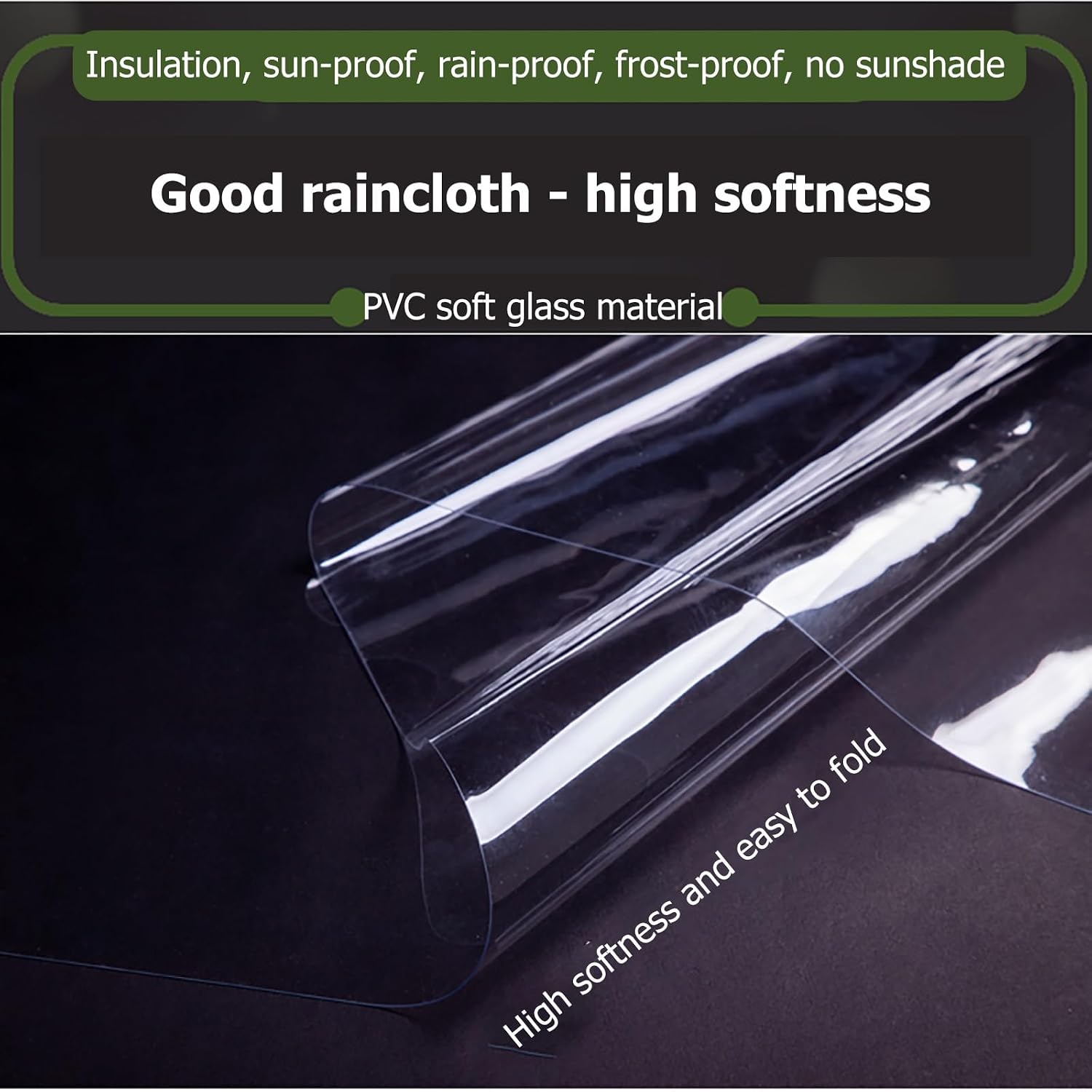Thermal Insulated Outdoor Garden Curtain PVC Outdoor Clear Panel Curtain Patio Enclosures For Outside Winter Vinyl Patio Enclosure Panels Outdoor Curtains For Pergola Porch Gazebo Customizable ( Size