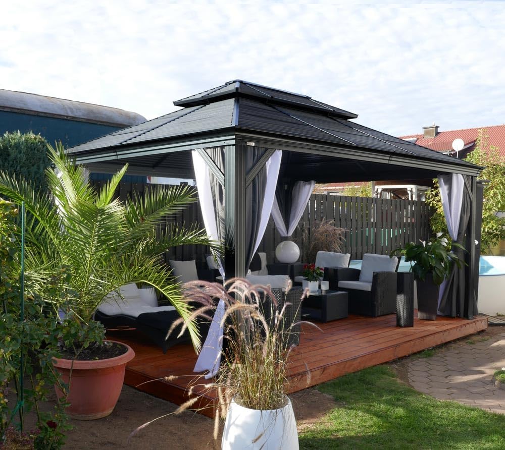 Sojag Outdoor 10' x 14' Mykonos Double Roof Hardtop Gazebo Outdoor Sun Shelter