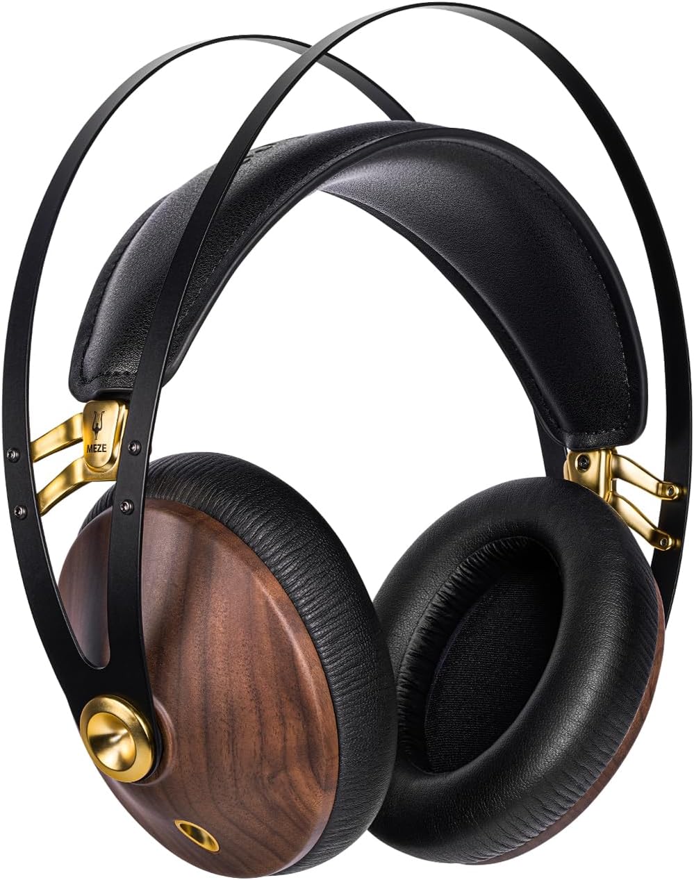 MEZE AUDIO | 99 Classics Walnut Gold | Wooden Closed-Back Headphones for Audiophiles | Gaming | Podcasts | Home Office | Wired Over-Ear Headphones with Mic and Self Adjustable Headband