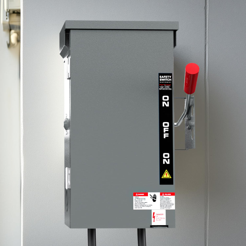 200A Generator Transfer Switch for Home Generator, 48000W Manual Double-Throw Disconnect Switch, 120/240-Volt, NEMA 3R with Wiring Lugs, Indoor/Outdoor (200A 2P Grey)
