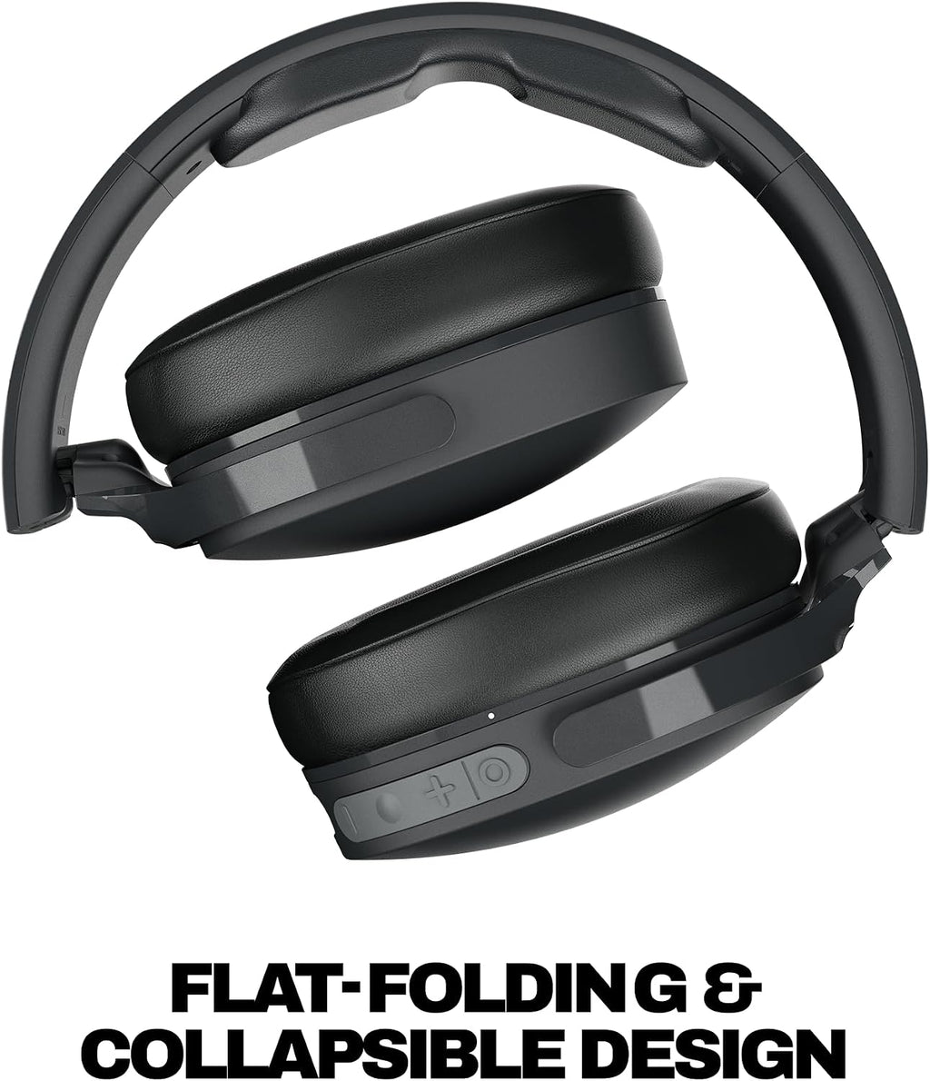 Skullcandy Hesh Evo Wireless Over-Ear Bluetooth Headphones with Extra USB-C Charging Cable, Noise Isolating, 36 Hours Battery, Foldable Lightweight Design, Microphone for iPhone Android - True Black