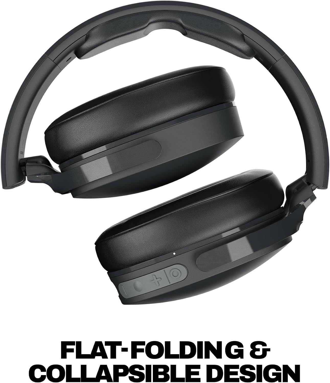 Skullcandy Hesh Evo Wireless Over-Ear Bluetooth Headphones with Extra USB-C Charging Cable, Noise Isolating, 36 Hours Battery, Foldable Lightweight Design, Microphone for iPhone Android - True Black