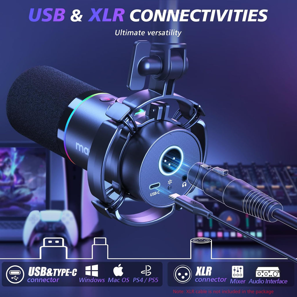 MAONO Dynamic Gaming Equipment: Gaming Mixer with Dynamic Mic and 3.5 mm Monitor Headphones for Gamer, Youtuber, Podcaster