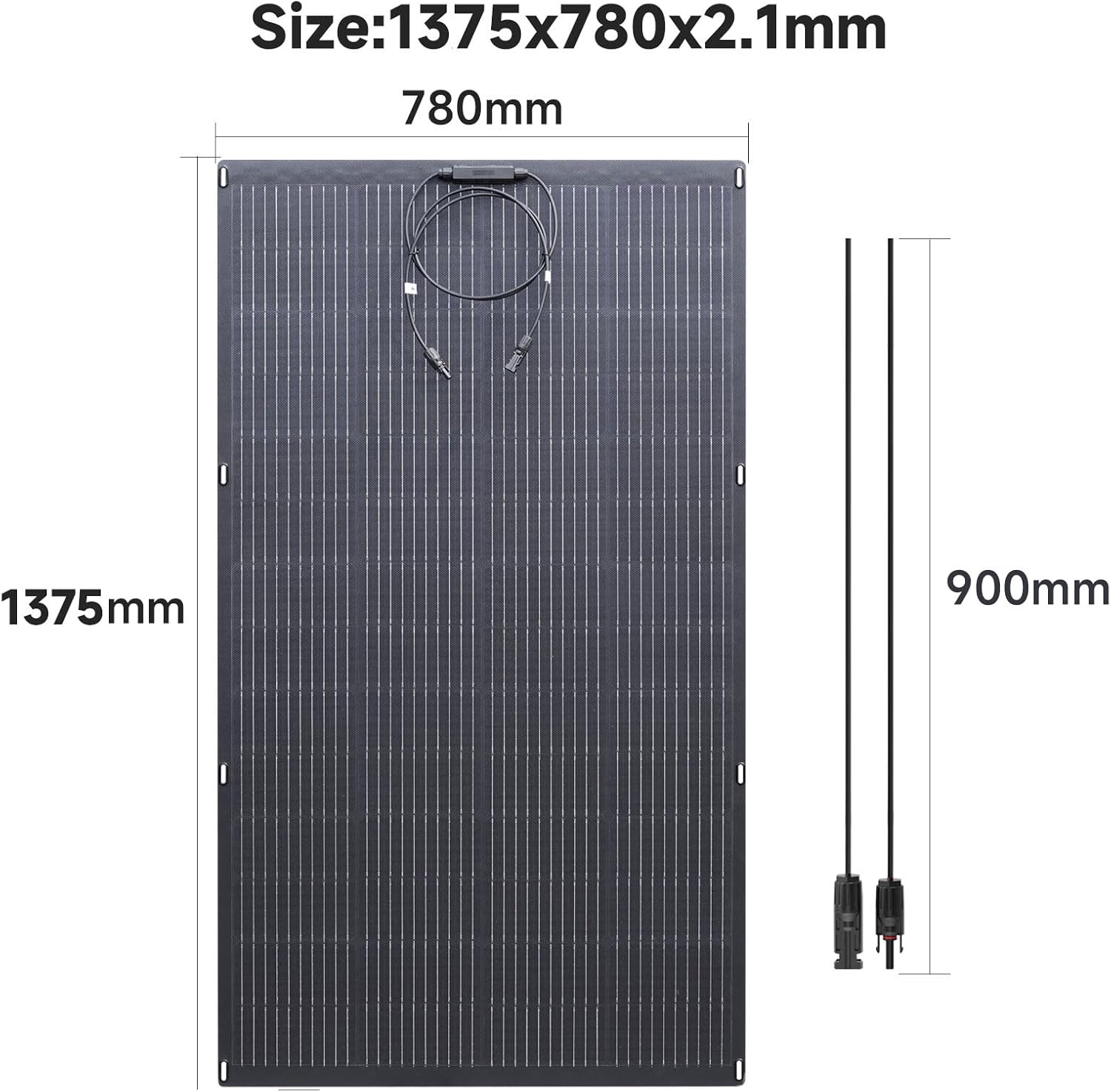 ALLPOWERS SF200 200W Flexible Solar Panel, Ultra-Thin 3mm Bendable Monocrystalline Solar Charger, 25% Efficiency IP68 Waterproof for RV Roof, Camping, Marine Use