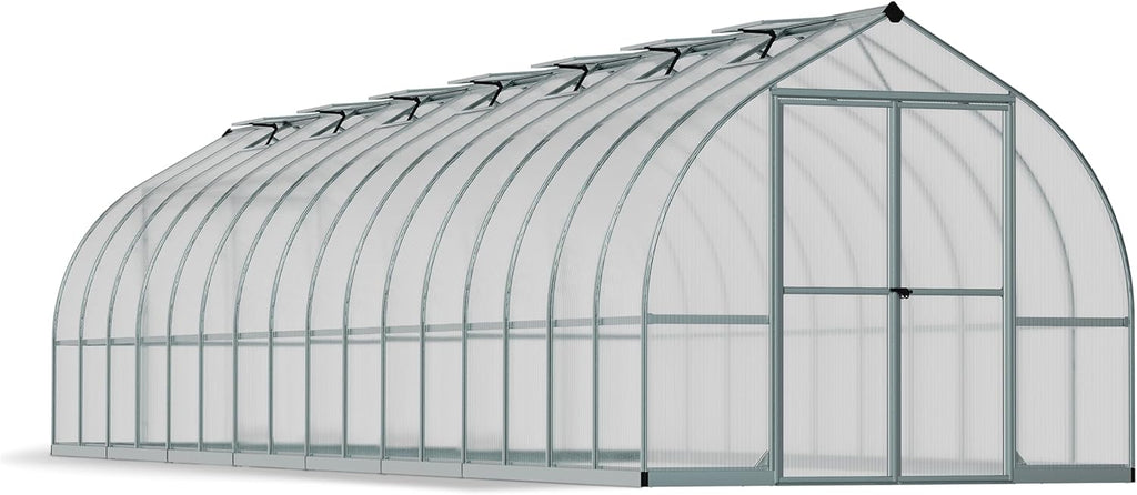 Palram - Canopia Bella Greenhouse Kit, 8x32, UV Protected, Wind & Weather Resistant, Polycarbonate Panels with Twin Glazing, Maintenance Free Outdoor Garden Walk-in Green Structure, 5 Year Warranty