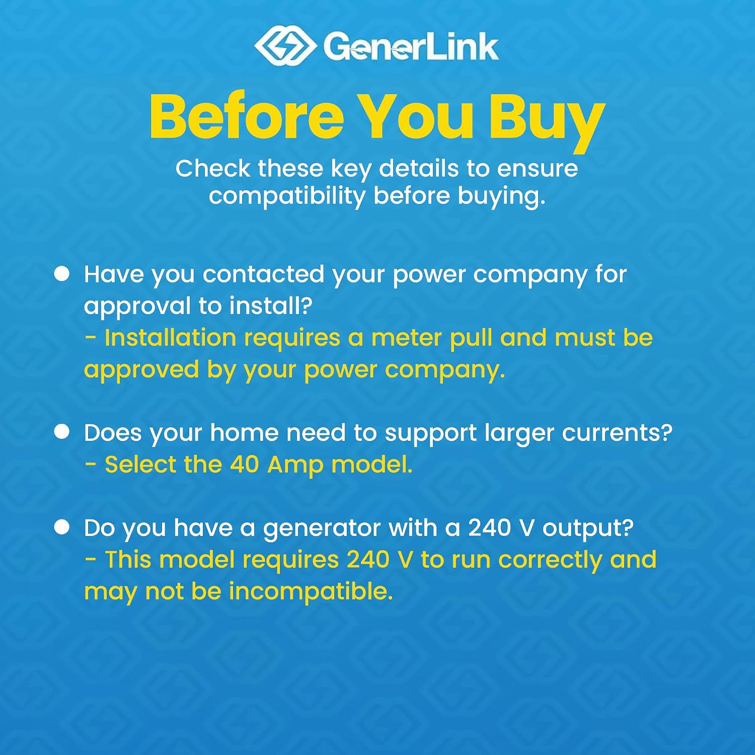 GenerLink Automatic Transfer Switch for Home Generator w/Surge Protection - Meter Mounted Transfer Switch for Portable Generators - Outdoor & Home - Fast and Easy Installation - 30AMP