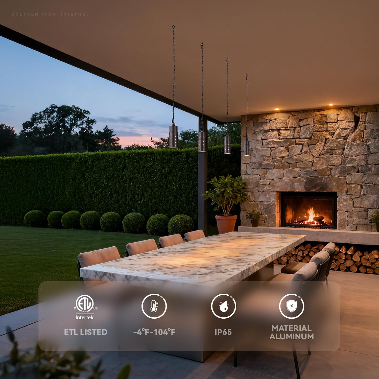 LEONLITE 8-Pack 5CCT Low Voltage Hanging Lights Outdoor, LED Landscape Pendant Lights, ETL Listed, 12V Hanging Tree Light for Gazebo, Pergola, Garden, Aluminum, IP65, Oil Rubbed Bronze
