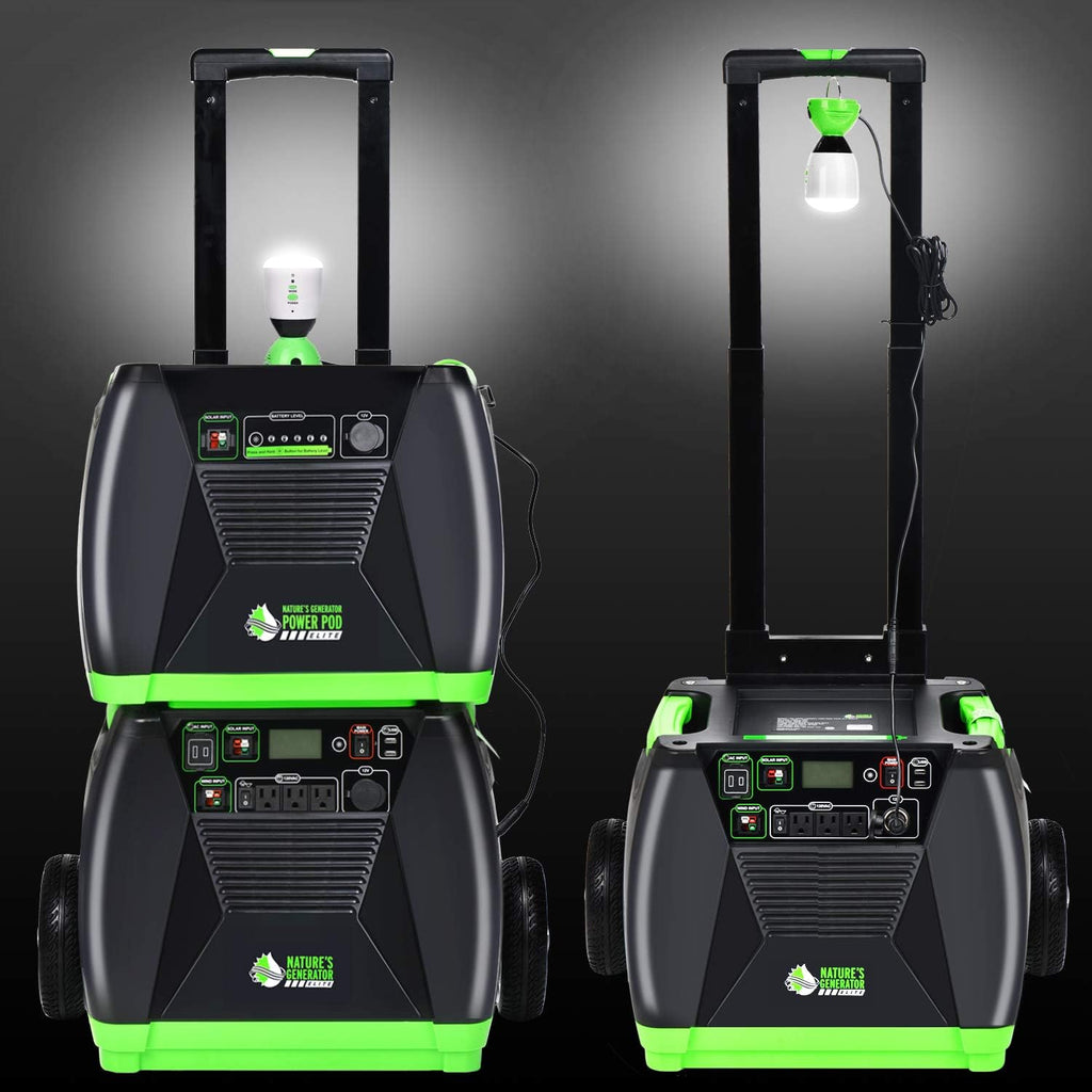 Nature's Generator Elite - Platinum System:3600W Solar & Wind Powered Pure Sine Wave Off-Grid Nature's Generator Elite+1200W Power Pod Elite+4pcs 100W Solar Panel