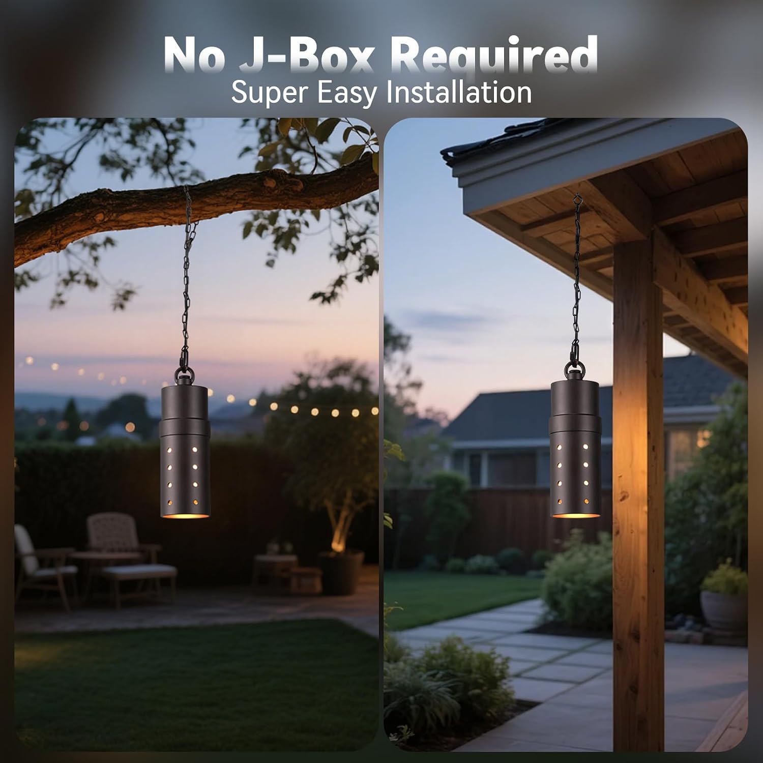 LEONLITE 8-Pack 5CCT Low Voltage Hanging Lights Outdoor, LED Landscape Pendant Lights, ETL Listed, 12V Hanging Tree Light for Gazebo, Pergola, Garden, Aluminum, IP65, Oil Rubbed Bronze