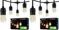 Enbrighten Classic Warm White String Lights, 48ft Black Cord, 24 Shatterproof Acrylic Bulbs, Weatherproof, Outdoor String Lights, 31664 (Pack of 2)