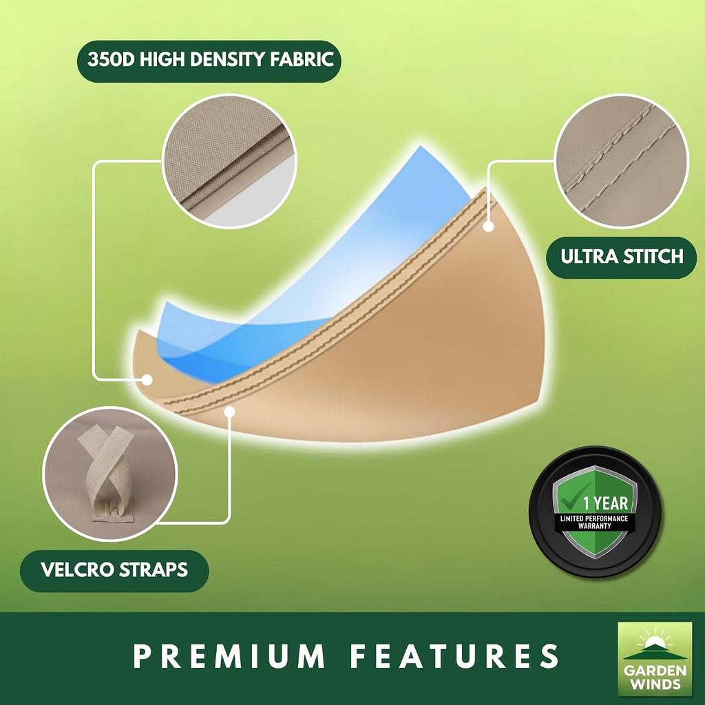 Garden Winds Durable Replacement Canopy Top Cover Compatible with The M34521, 999-2141542 Garden Oasis Sojag 10' x 12' D71 Gazebo - Classic Sand, 350
